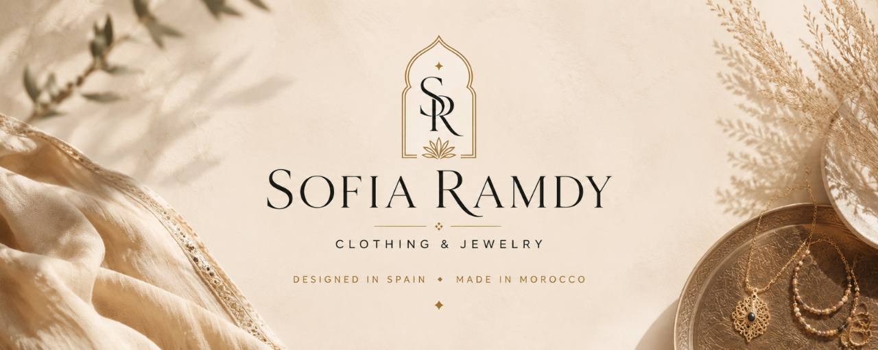 Tejidos color marfil y joyería dorada de Sofia Ramdy